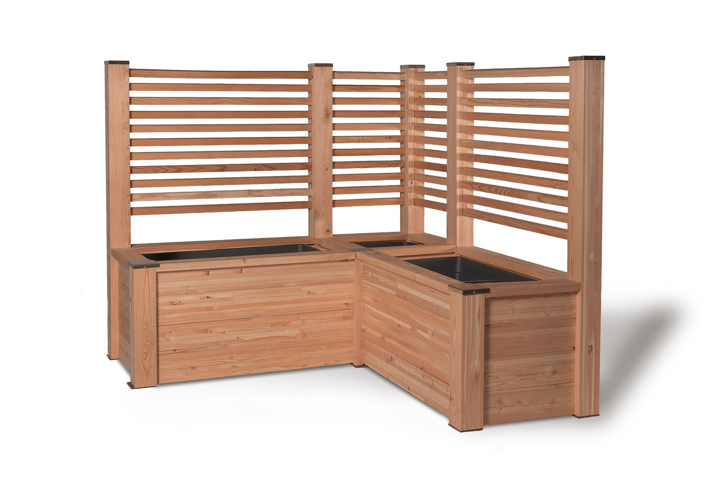 Hochbeet CityEck mit Rankgitter und Einsatz